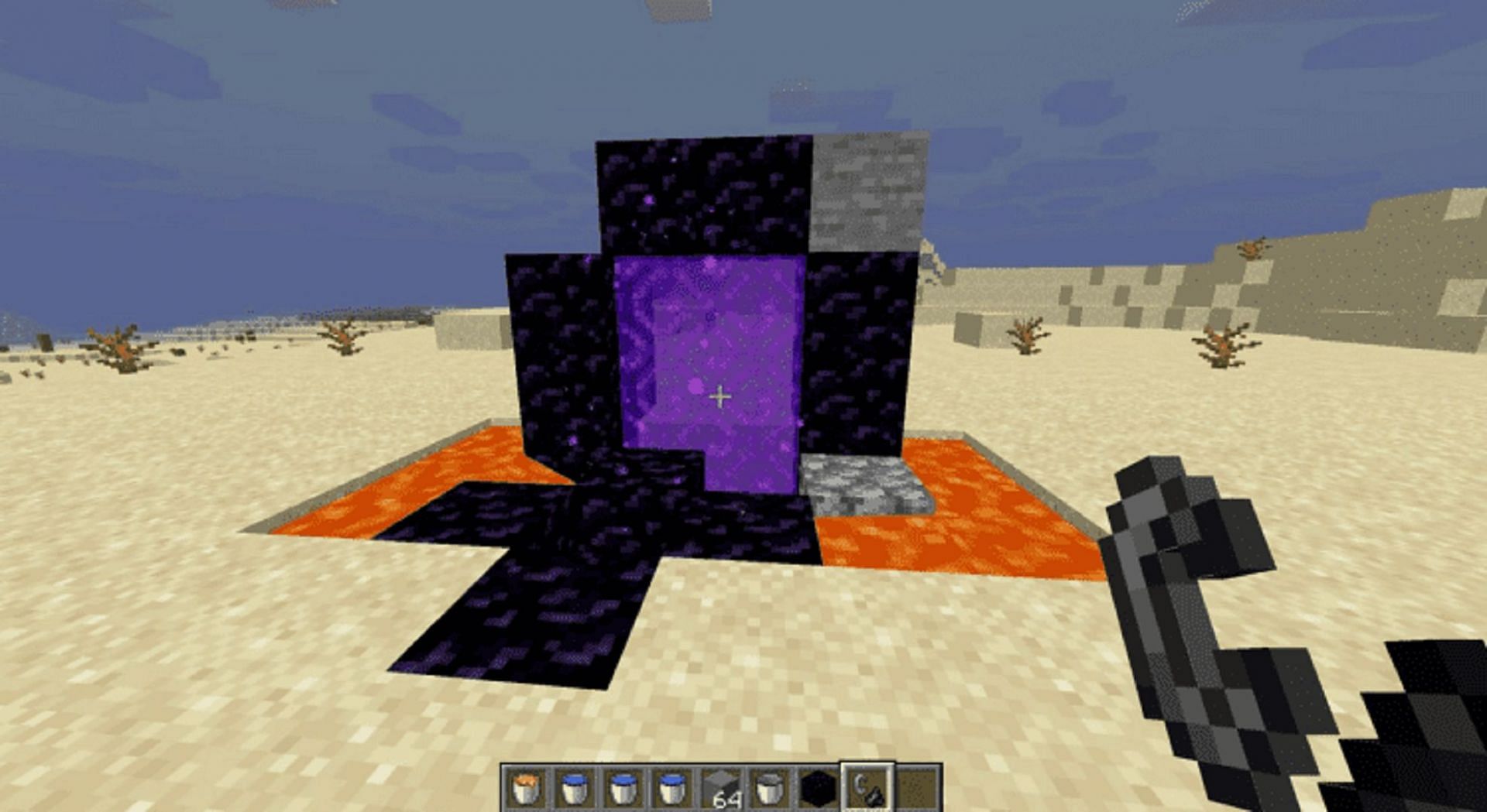 Nether portals are just one factor to consider in speedrun routes (Image via Mojang)