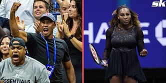 Watch: Tiger Wood's euphoric fist-pump to celebrate Serena Williams taking the opening set against Anett Kontaveit at US Open