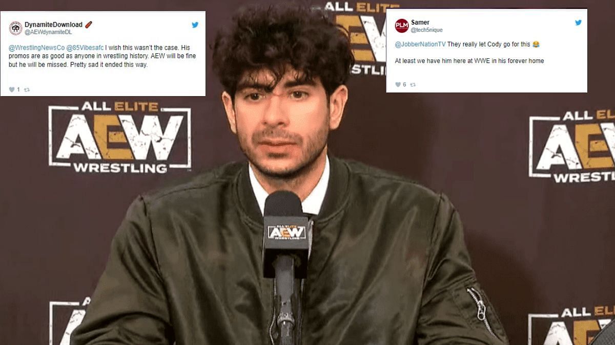 Tony Khan during a press conference.