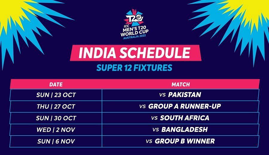 India T20 World Cup 2022 Schedule, Match Time & Venue