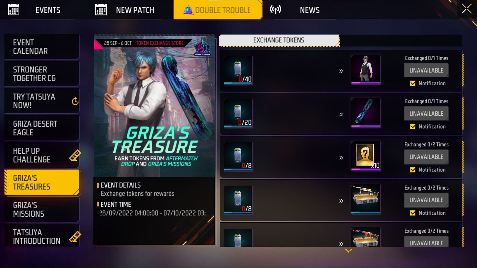 The list of rewards in the new Free Fire MAX event (Image via Garena)