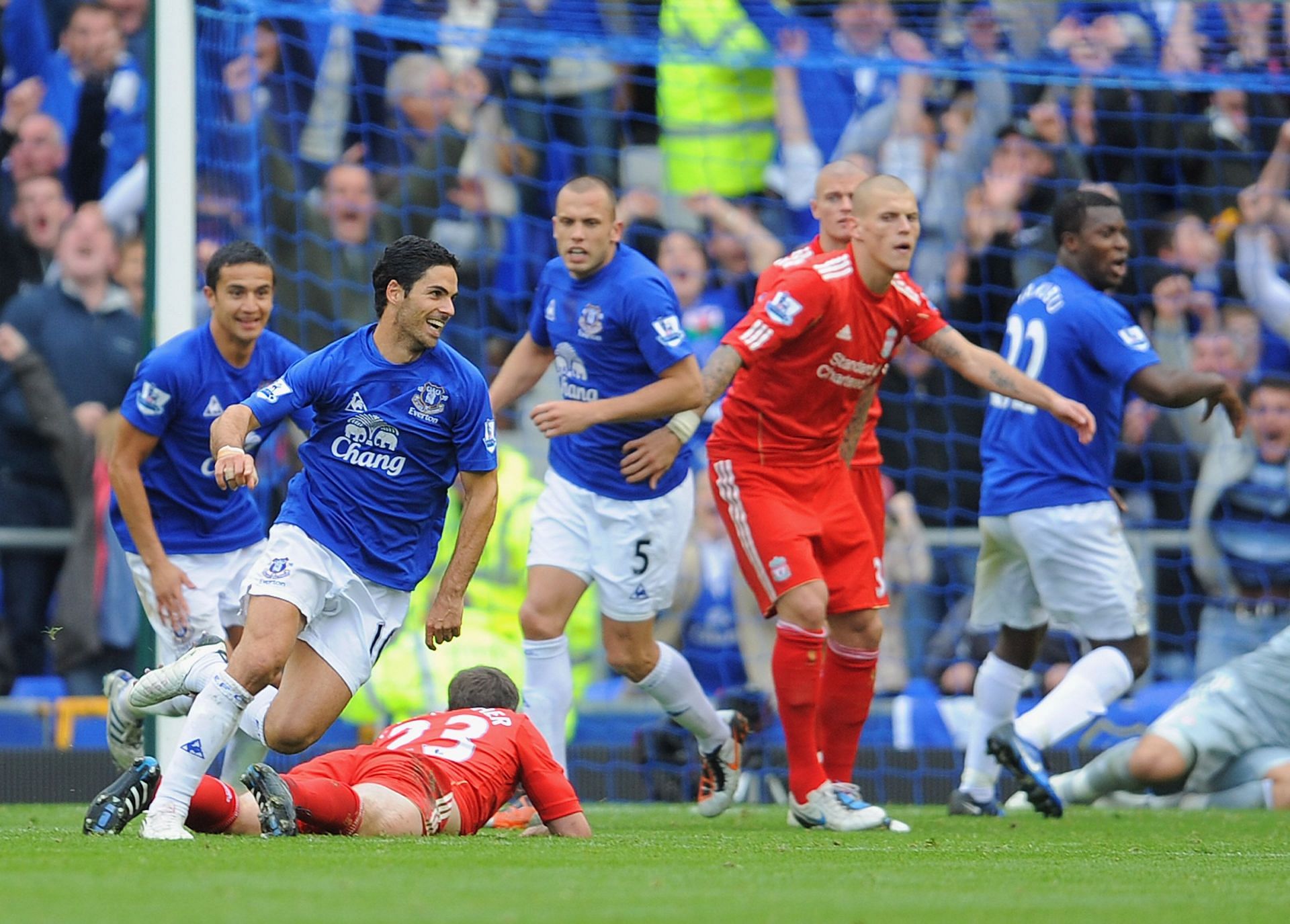 Liverpool v Everton at Goodison Park in 2010