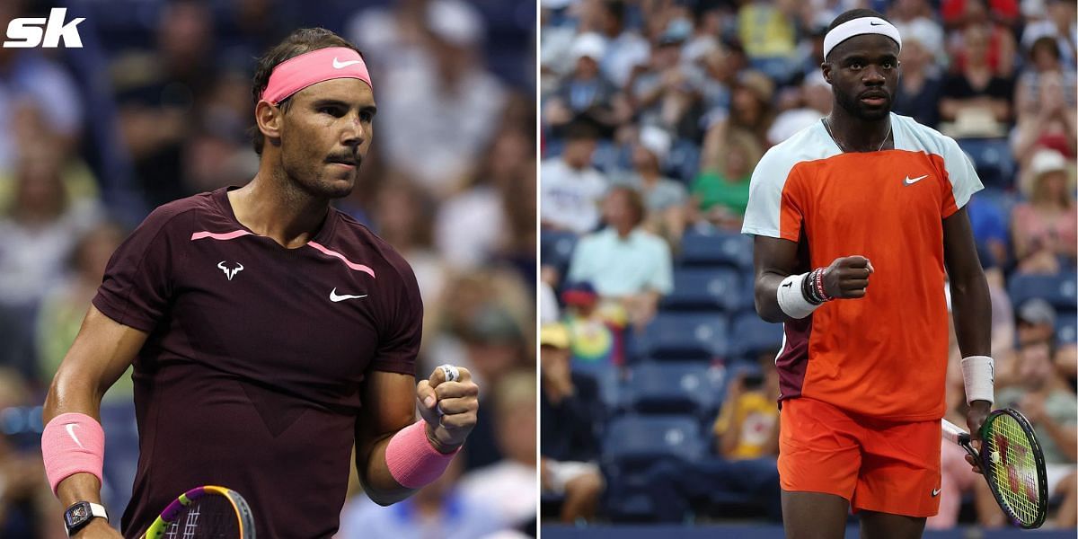 Rafael Nadal (L) and Frances Tiafoe.