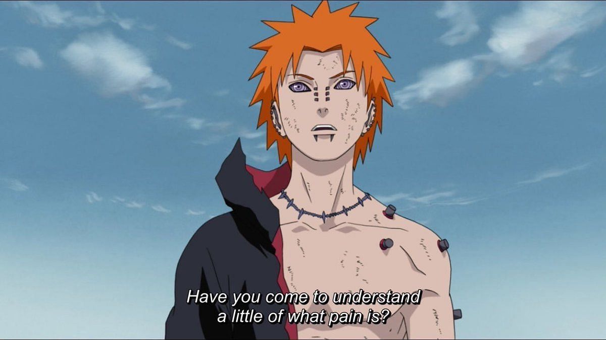 What episode does Pain make his first appearance in Naruto Shippuden? I'm  ~50 episodes in and I've seen him as a hologram but he isn't named yet and  hasn't shown up in
