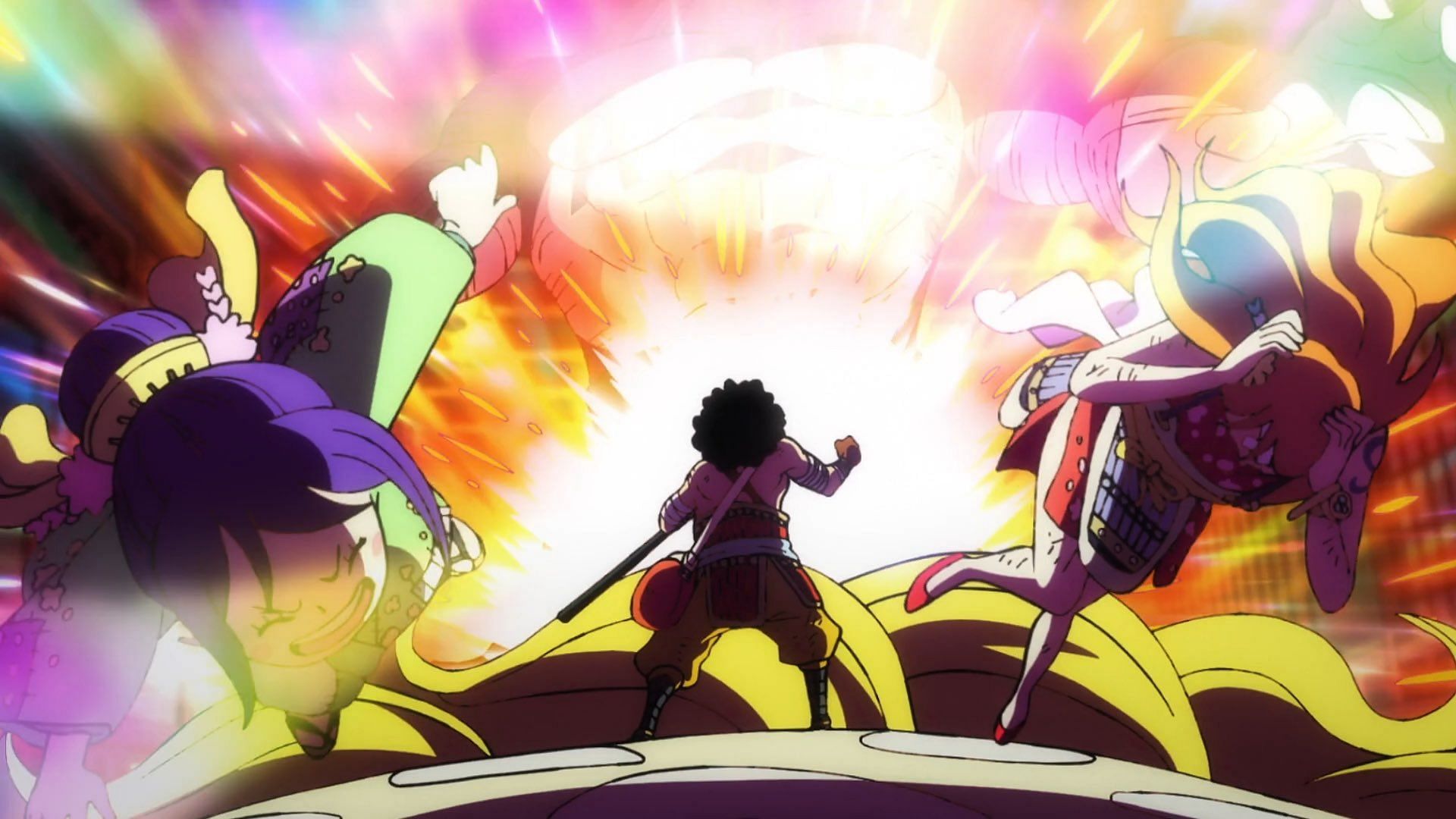 Usopp attacking Page One in One Piece Episode 1031 (Image via Toei Animation)