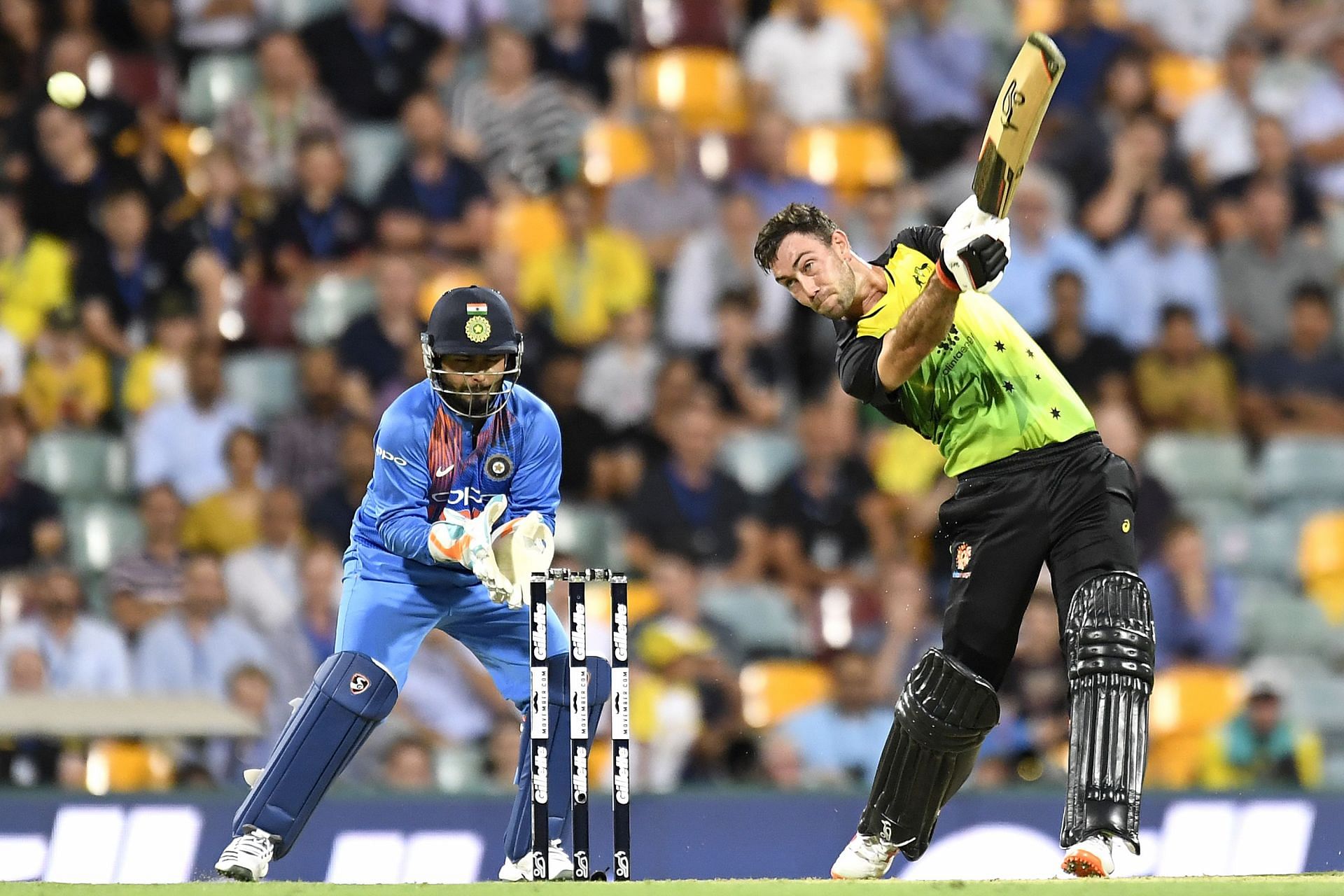 Australian all-rounder Glenn Maxwell during the 2018 Brisbane T20I. Pic: Getty Images