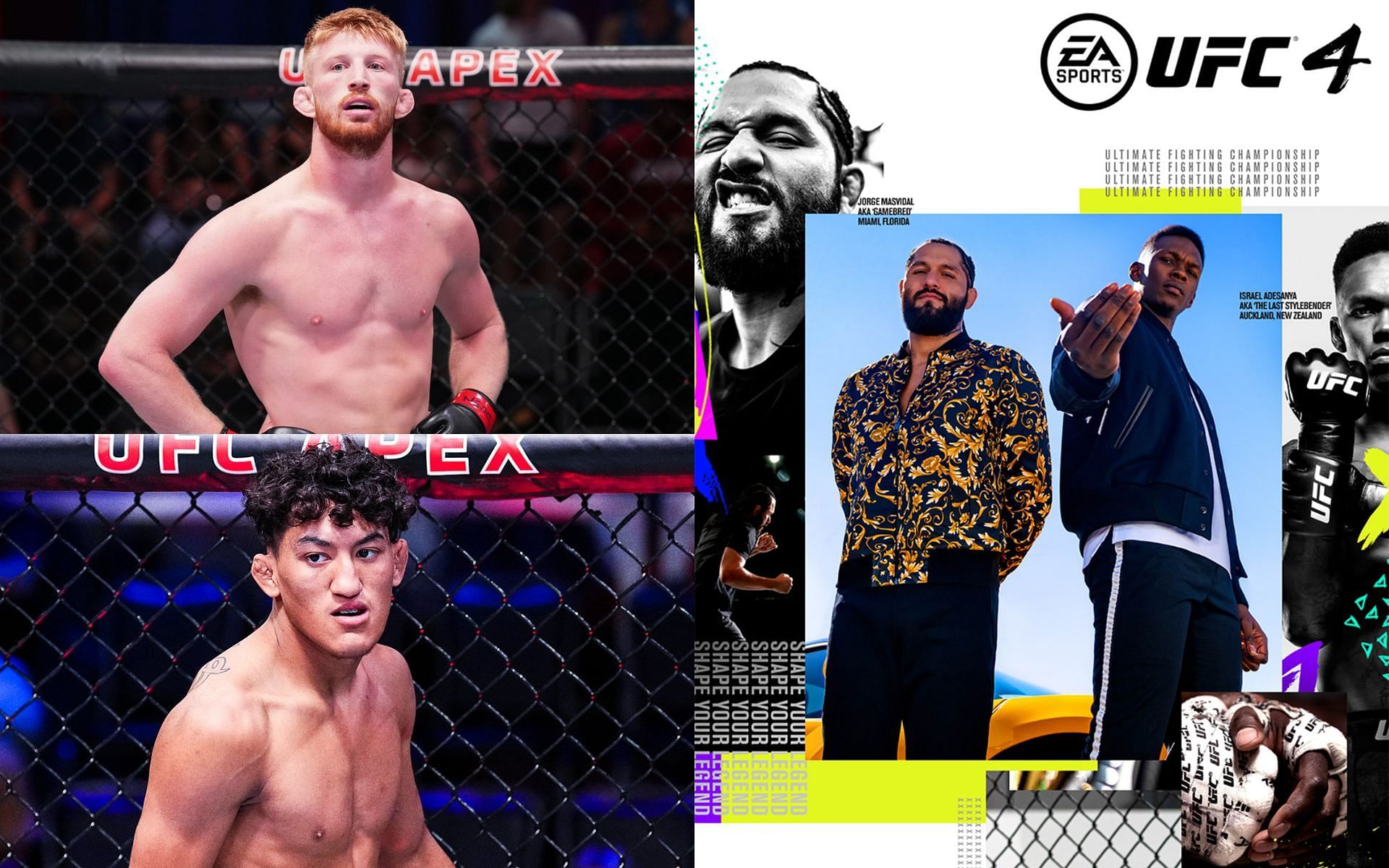 Bo Nickal (top), Raul Rosas Jr. (bottom), &amp; EA Sports UFC 4 (right)