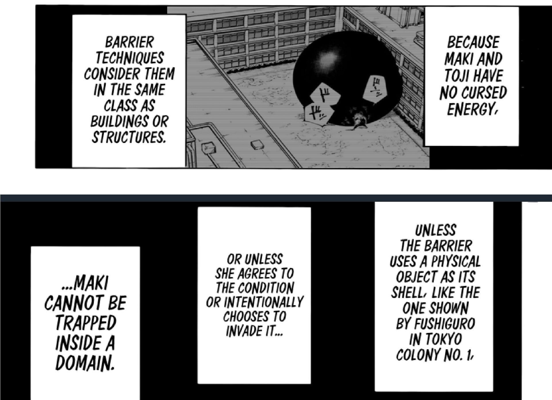 Maki&#039;s immunity to domains (Image via Gege Akutami/Shueisha)