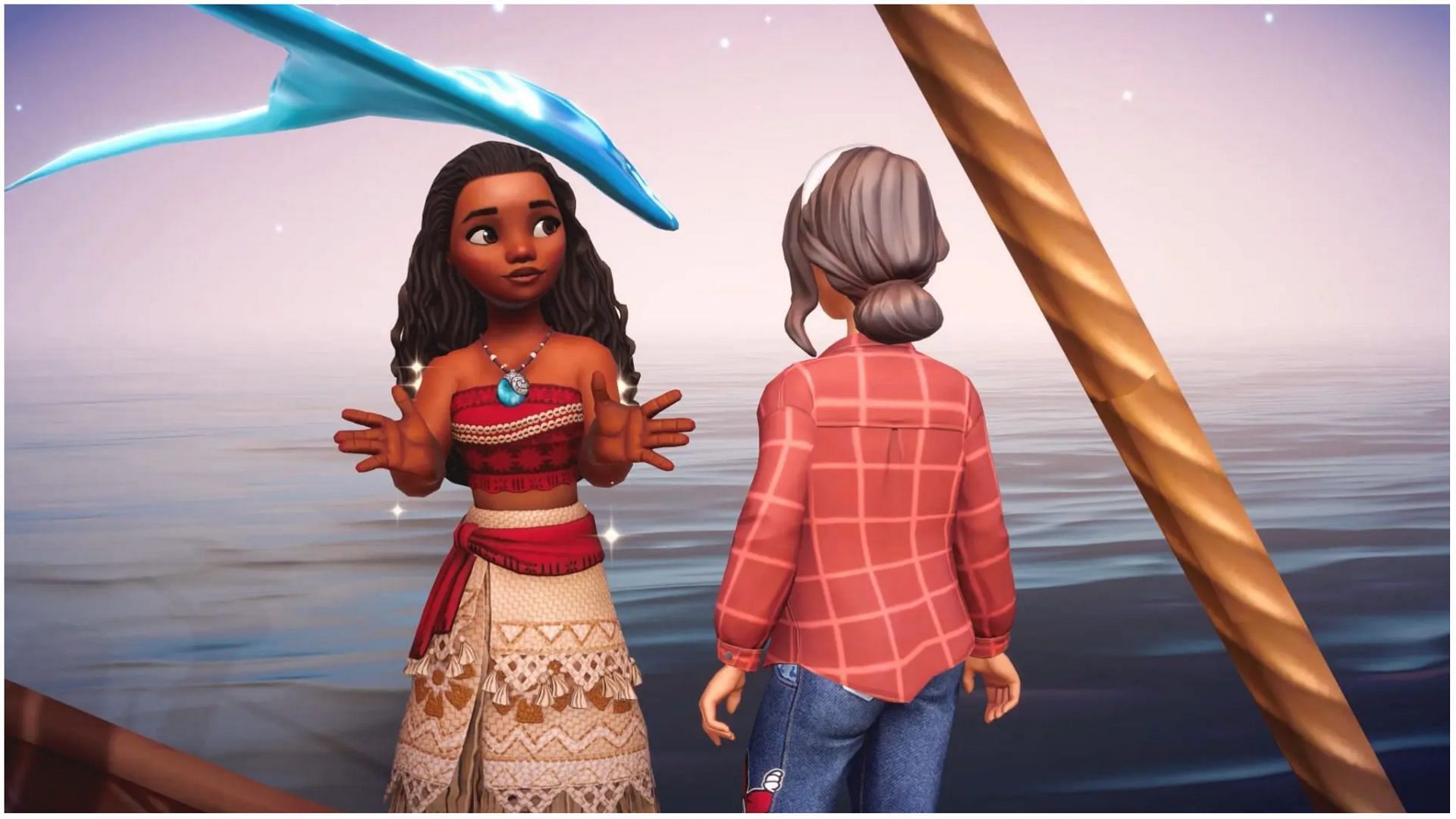 Moana can help you get free fish in Disney Dreamlight Valley (Image via Gameloft)