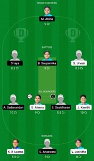 Dream11 Team for Team Ruby vs Team Emerald - KCA Women’s T20 Challengers 2022.