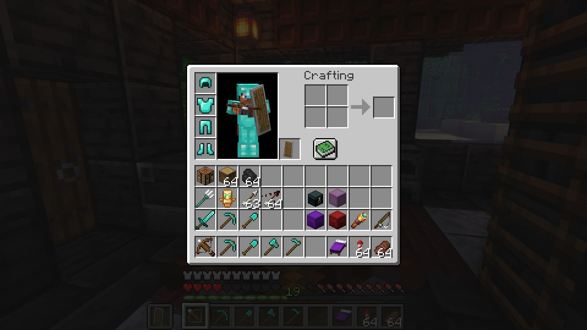 A fully kitted out survival inventory (Image via Minecraft)