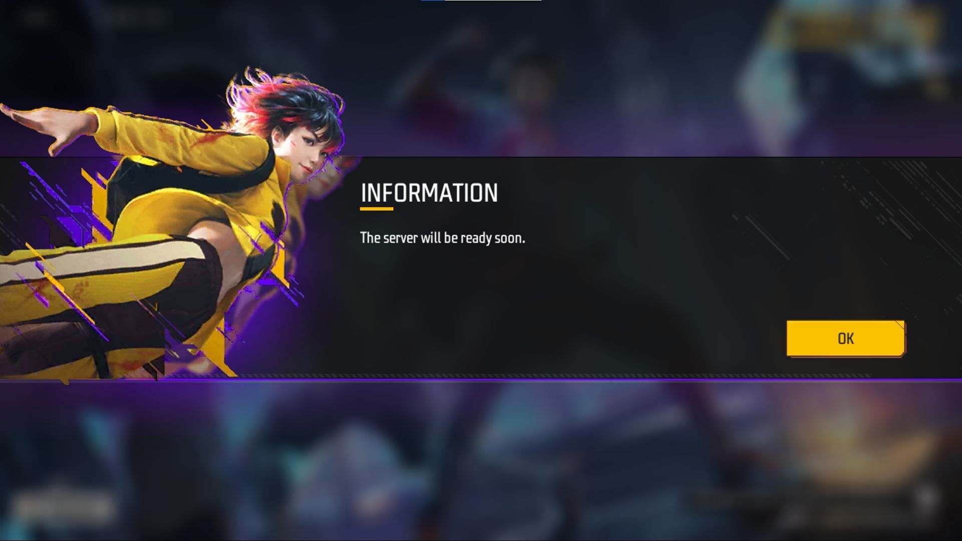 &quot;The server will be ready soon.&quot; is a message Garena displays during maintenance (Image via Garena)