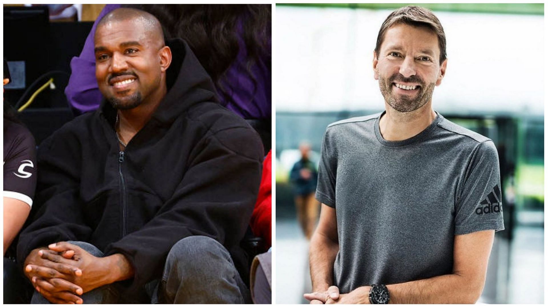 Kanye West is upset with Adidas CEO Kasper Rorsted (Image via Ronald Martinez/Getty Images and @businessinsider.de/Instagram)