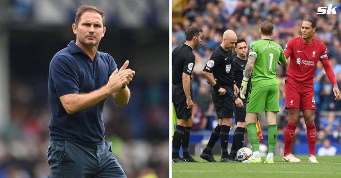 "For me it's a red card and that changes the face of last 20 minutes" - Lampard reacts to Liverpool star Van Dijk's tackle on Amadou Onana during Merseyside derby