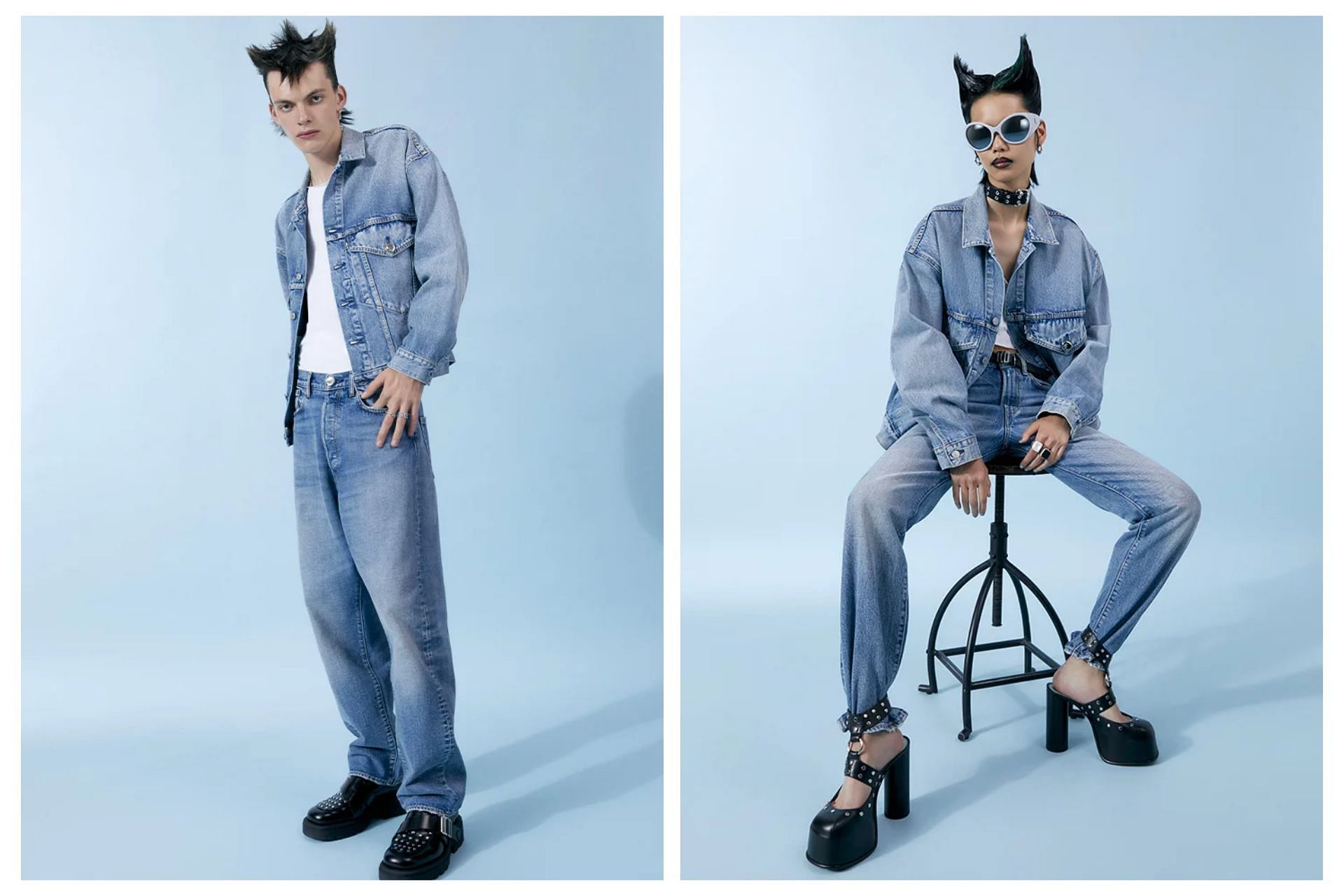 Newly released 4-piece Ambush x Levi&#039;s denim gender-neutral collection (Image via Ambush)