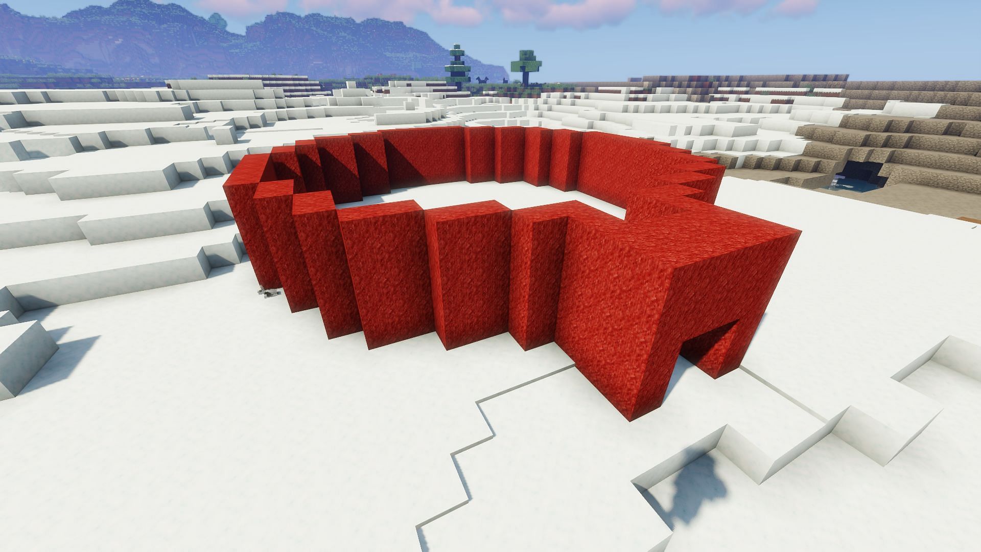 The baseline walls of the igloo built up (Image via Minecraft)