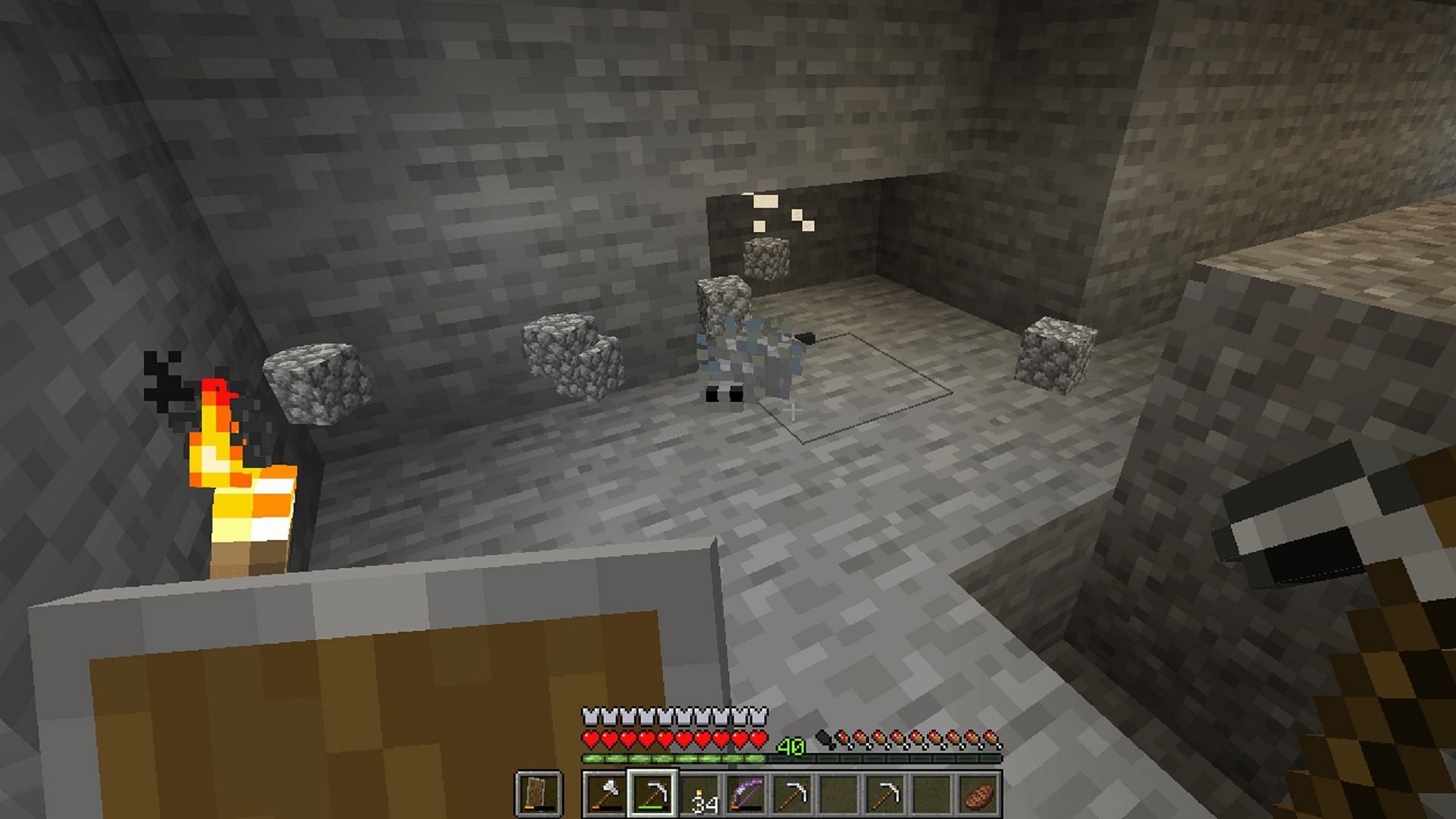 A player discovers a silver fish after breaking an infested stone block (Image via u/chiver293/Reddit)