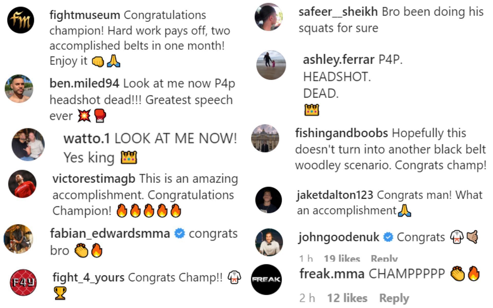 Fans comment on Edwards becoming a jiu-jitsu black belt.