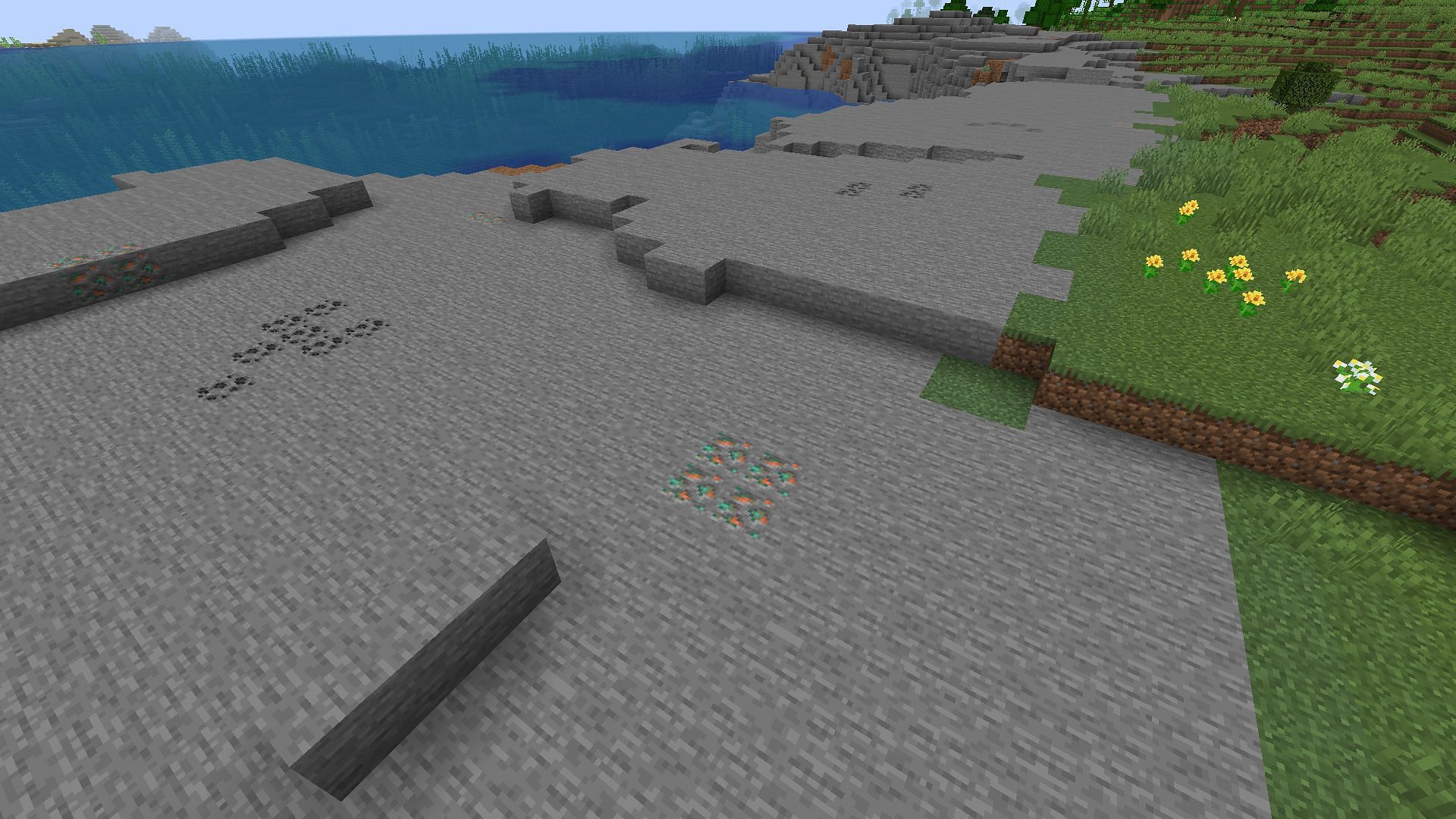 Copper ore found on the surface (Image via Minecraft)