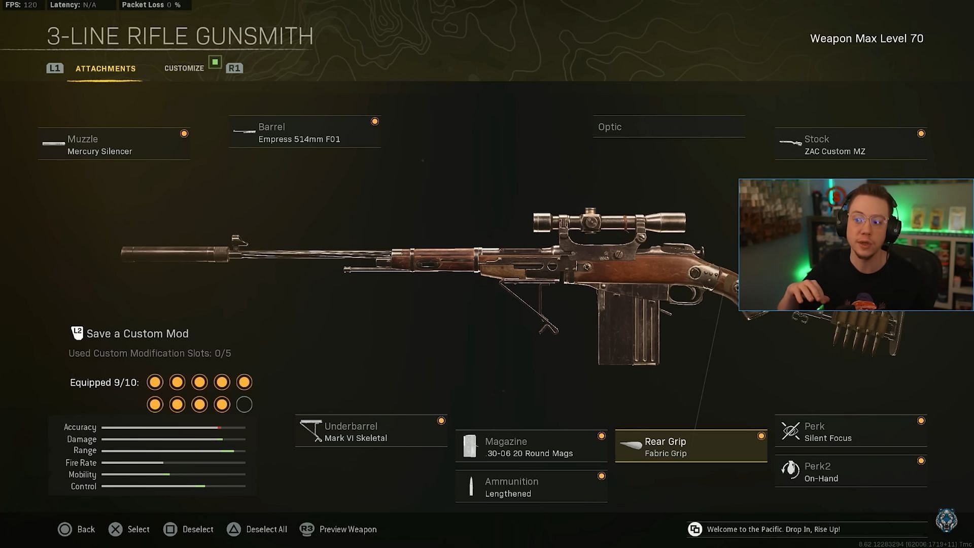 Call of Duty: Warzone 3-Line Rifle loadout (Image Via YouTube/WhosImmortal)