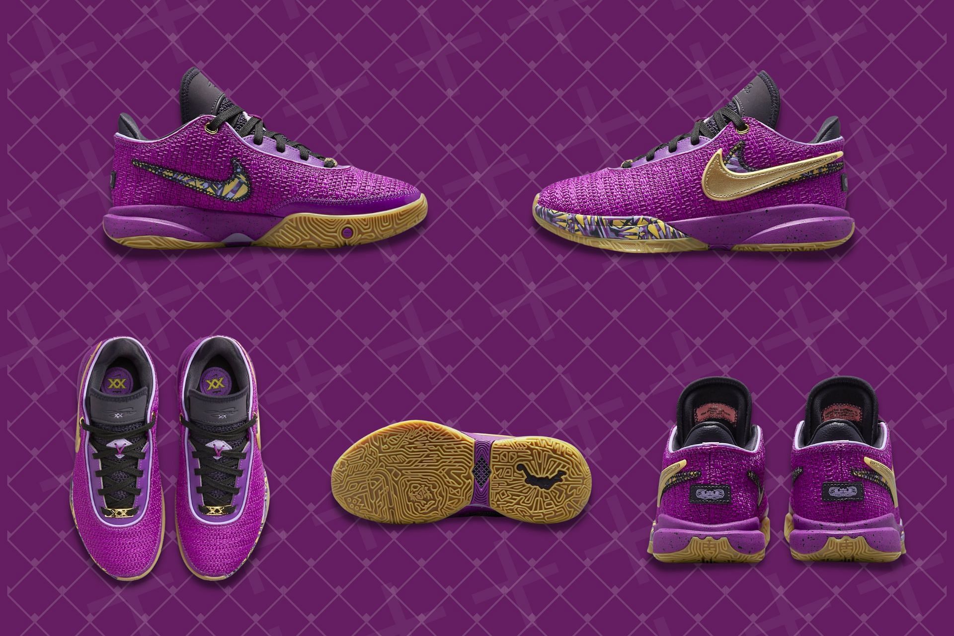 Upcoming Nike LeBron 20 Vivid Purple sneakers (Image via Sportskeeda)