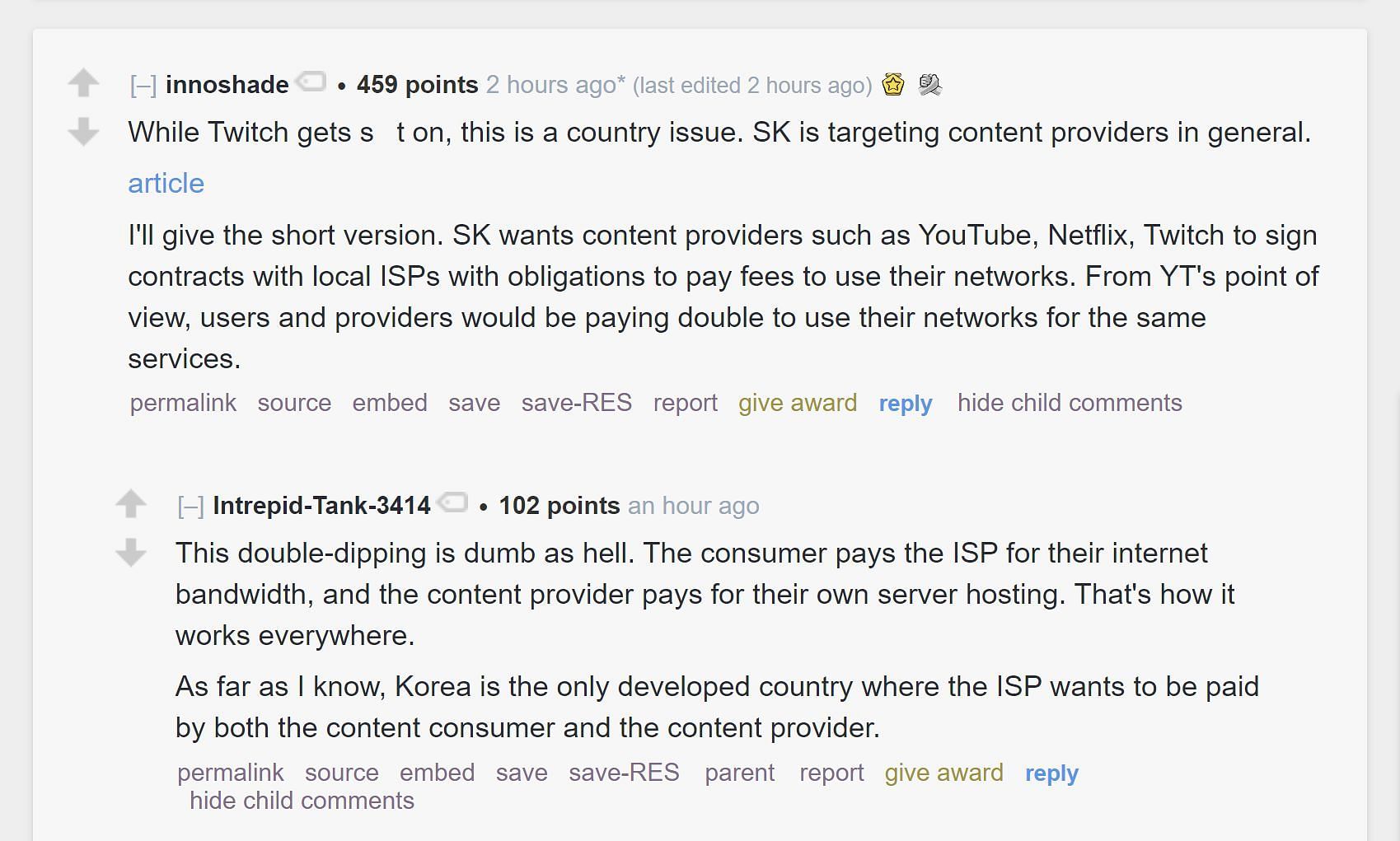 Streaming community reacts to 720p-only streams for South Korean audience 1/2 (Image via r/LivestreamFail)