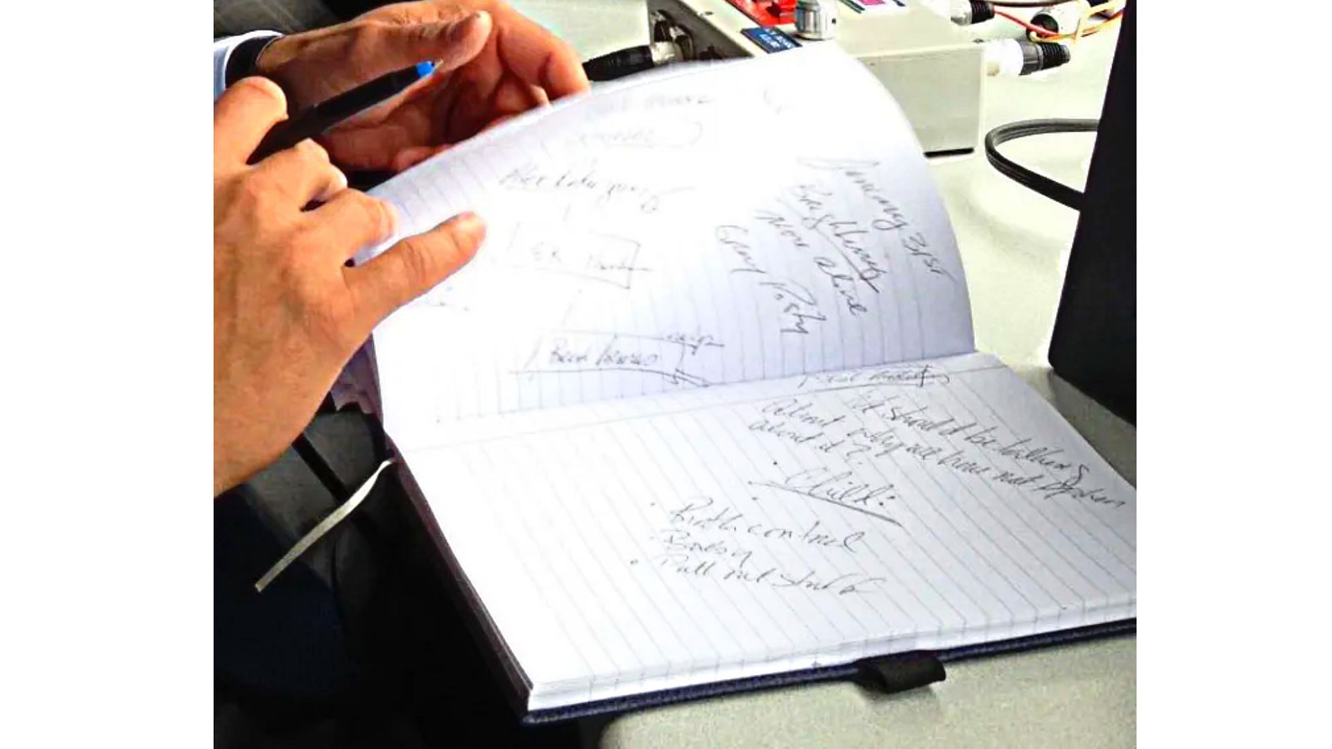 A snap of Alex Rodriguez&#039;s notebook (Source: Sports Illustrated)