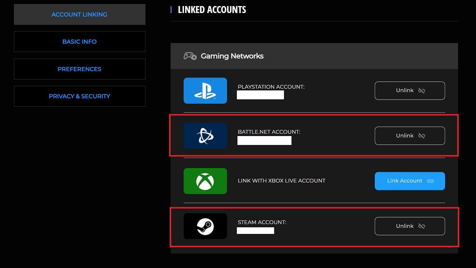 Linking Steam and Battle.net to Call of Duty account (Image via Sportskeeda)