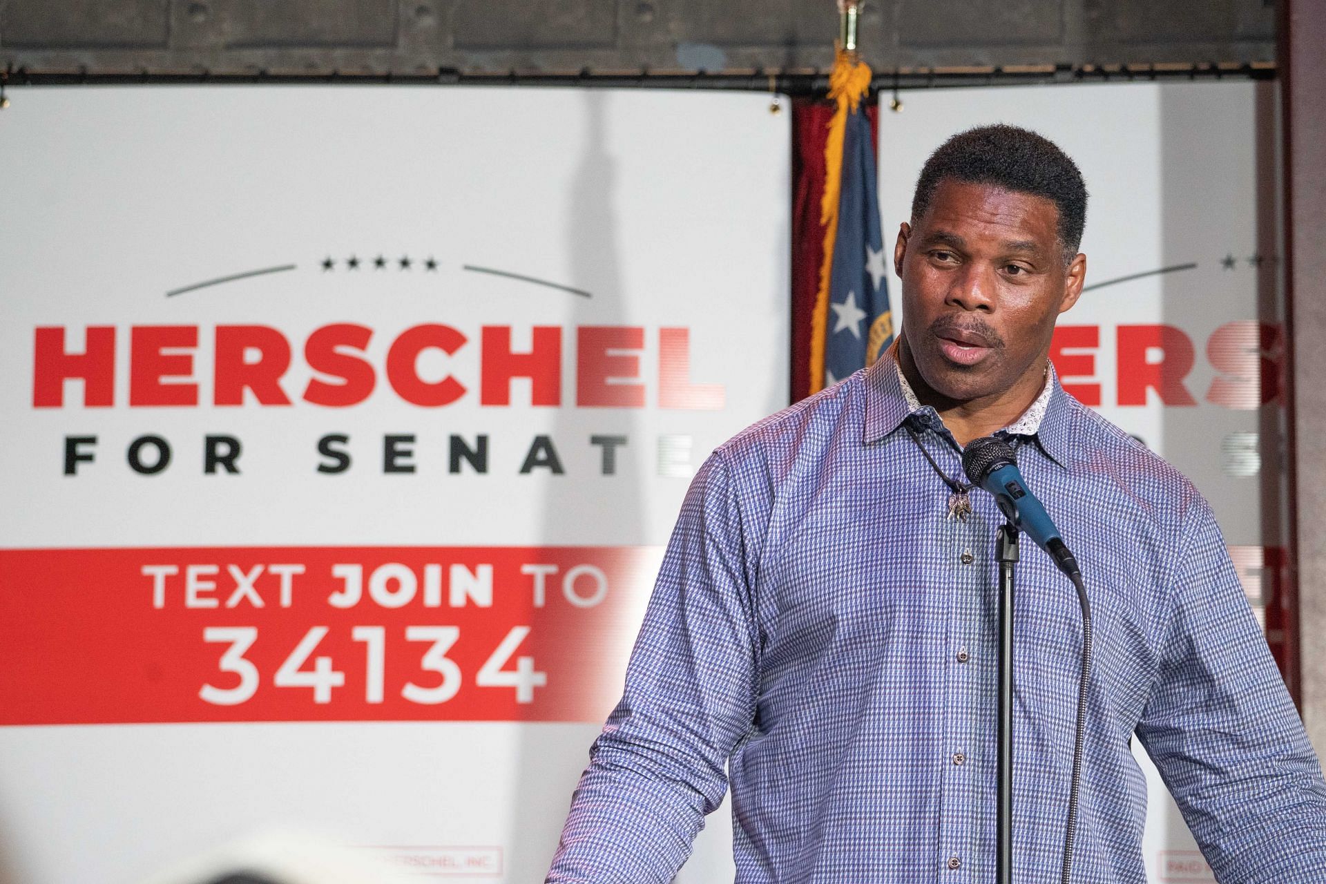 Georgia GOP Senate Candidate Herschel Walker Holds Rally Day Before Primary Election