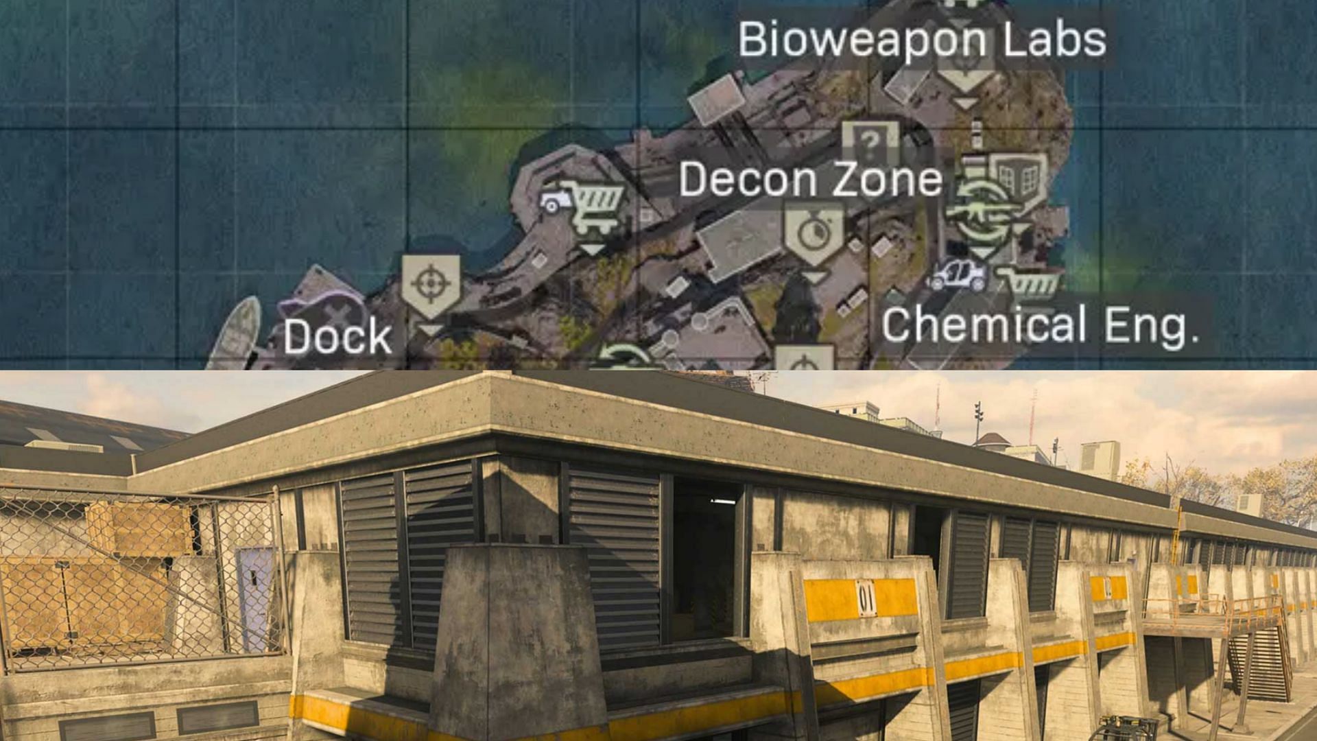 The Decon Zone POI on Rebirth Island in Call of Duty: Warzone is a great landing spot for solo players (Image via Activision)