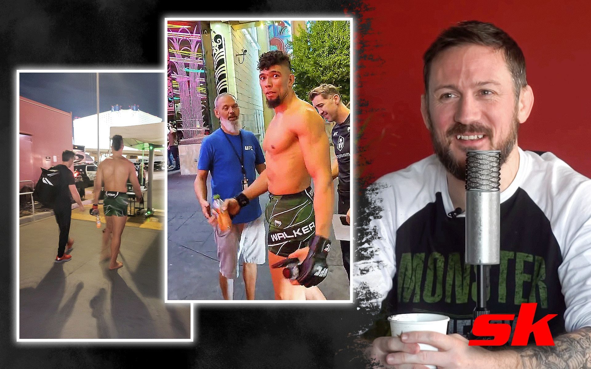 John Kavanagh clears the air on viral video of Johnny Walker and team having to leave the arena at UFC 279 [Images via True Geordie │YouTube and @John_Kavanagh Twitter]