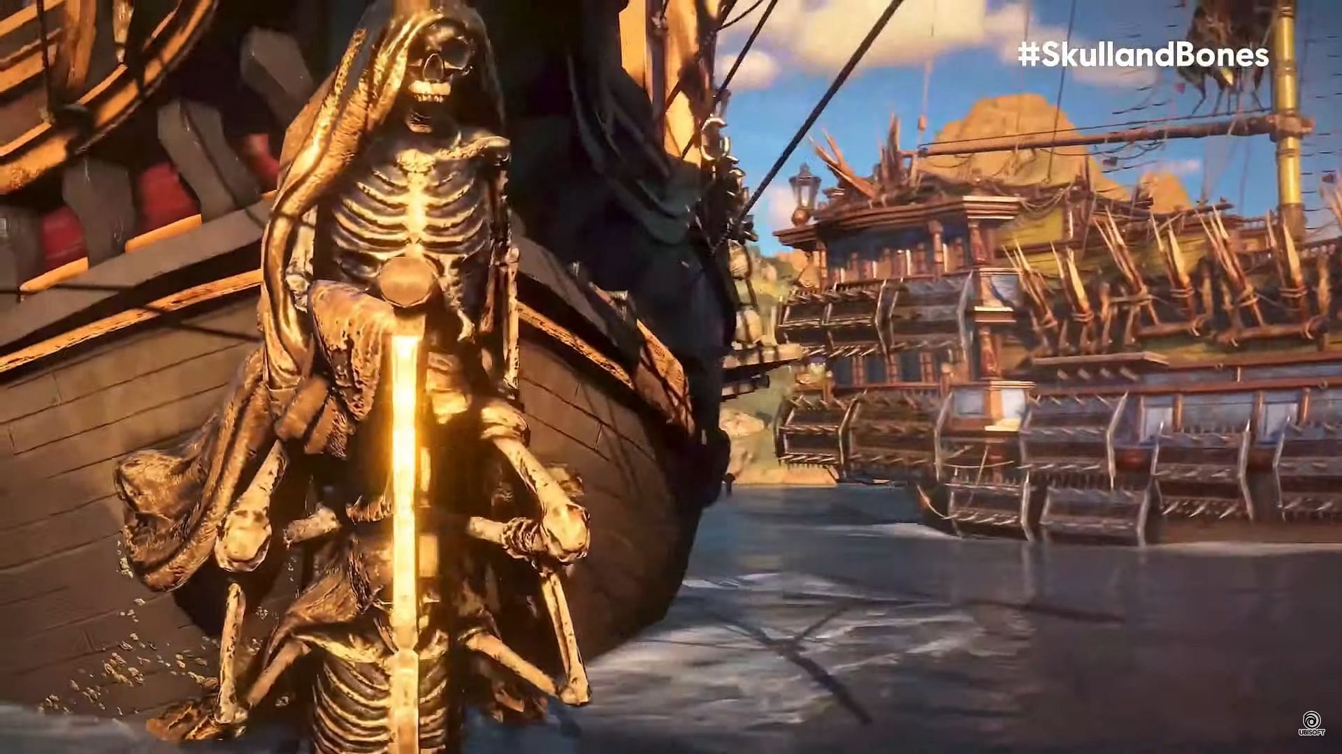 This is one example of how intimidating a ship can be in Skull and Bones (Image via Ubisoft)