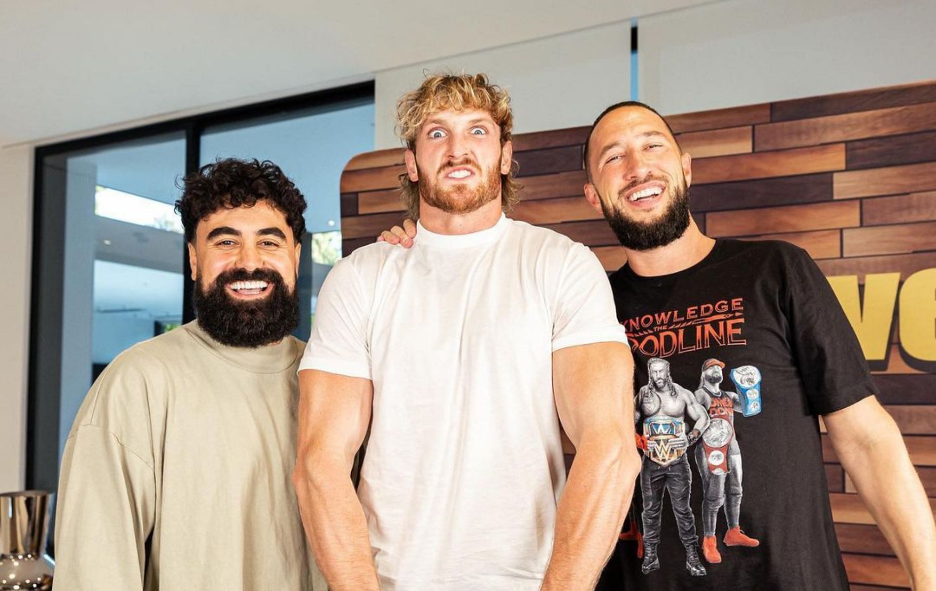 Logan Paul with his co-hosts on Impaulsive