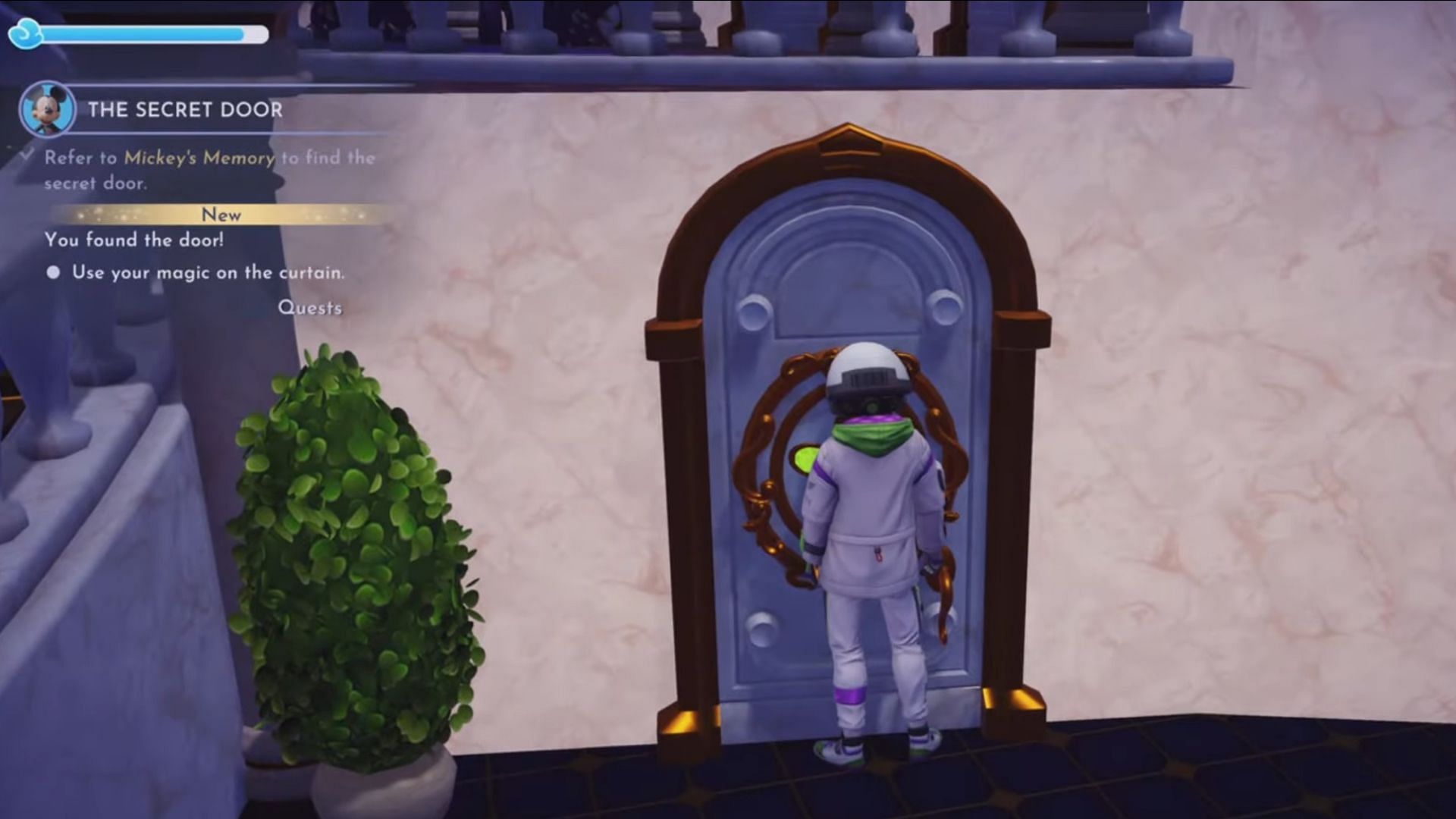 The secret door inside the Dream Castle in Disney Dreamlight Valley (Image via Gameloft)
