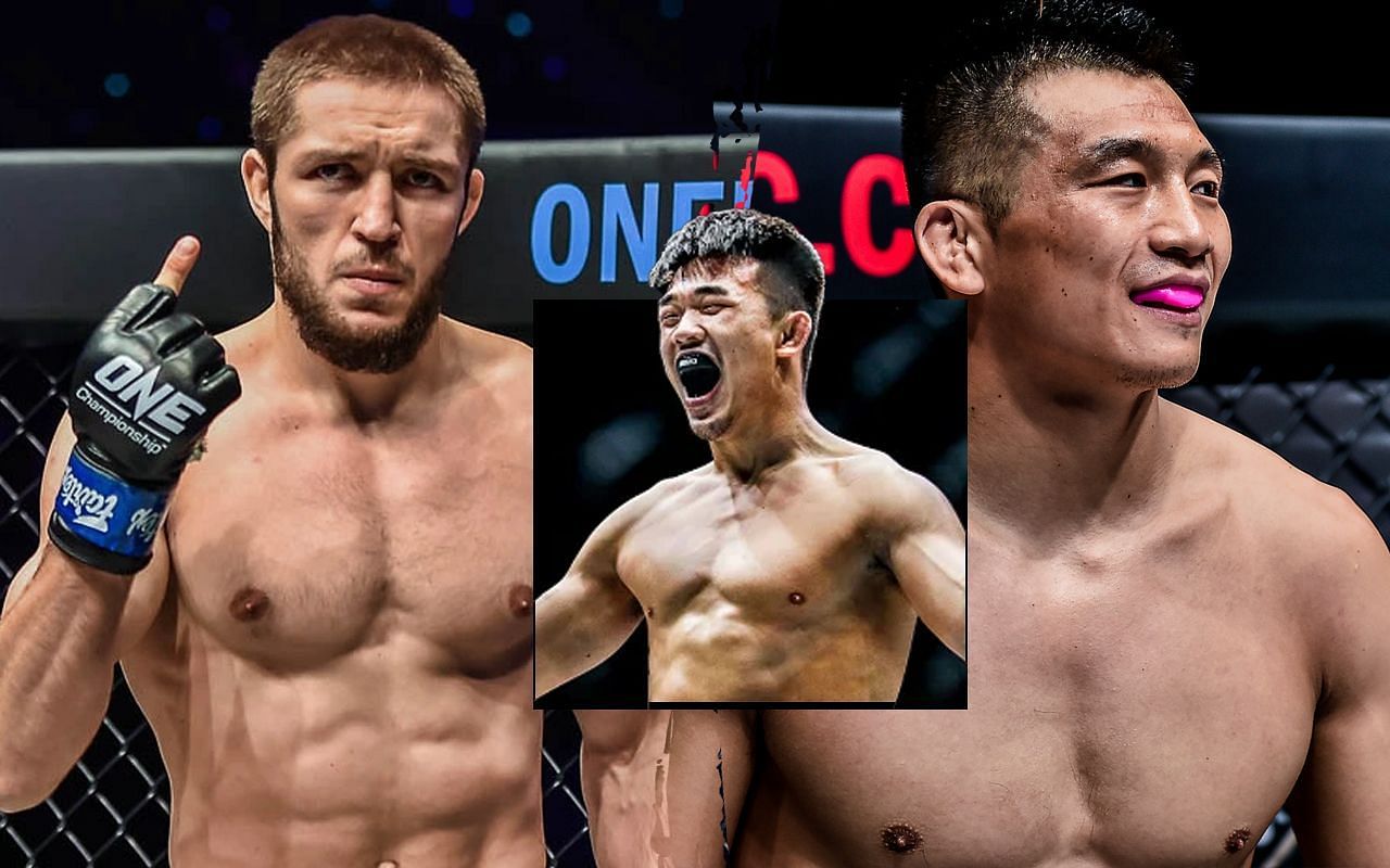 (left) Saygid Izagakhmaev (middle) Christian Lee (right) Zhang Lipeng [Credit: ONE Championship]