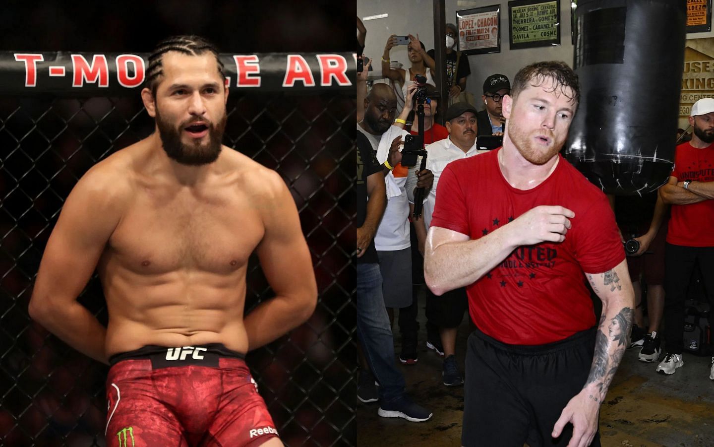 Jorge Masvidal (L), and Canelo Alvarez (R).