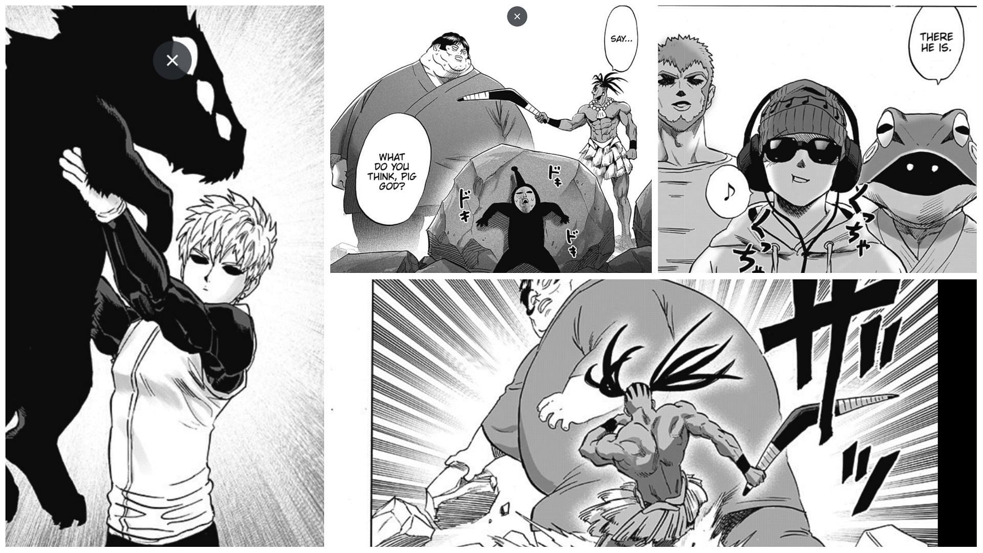 A detailed breakdown of chapter 171 (image via ONE, Murata/Shueisha, Viz, One Punch Man)