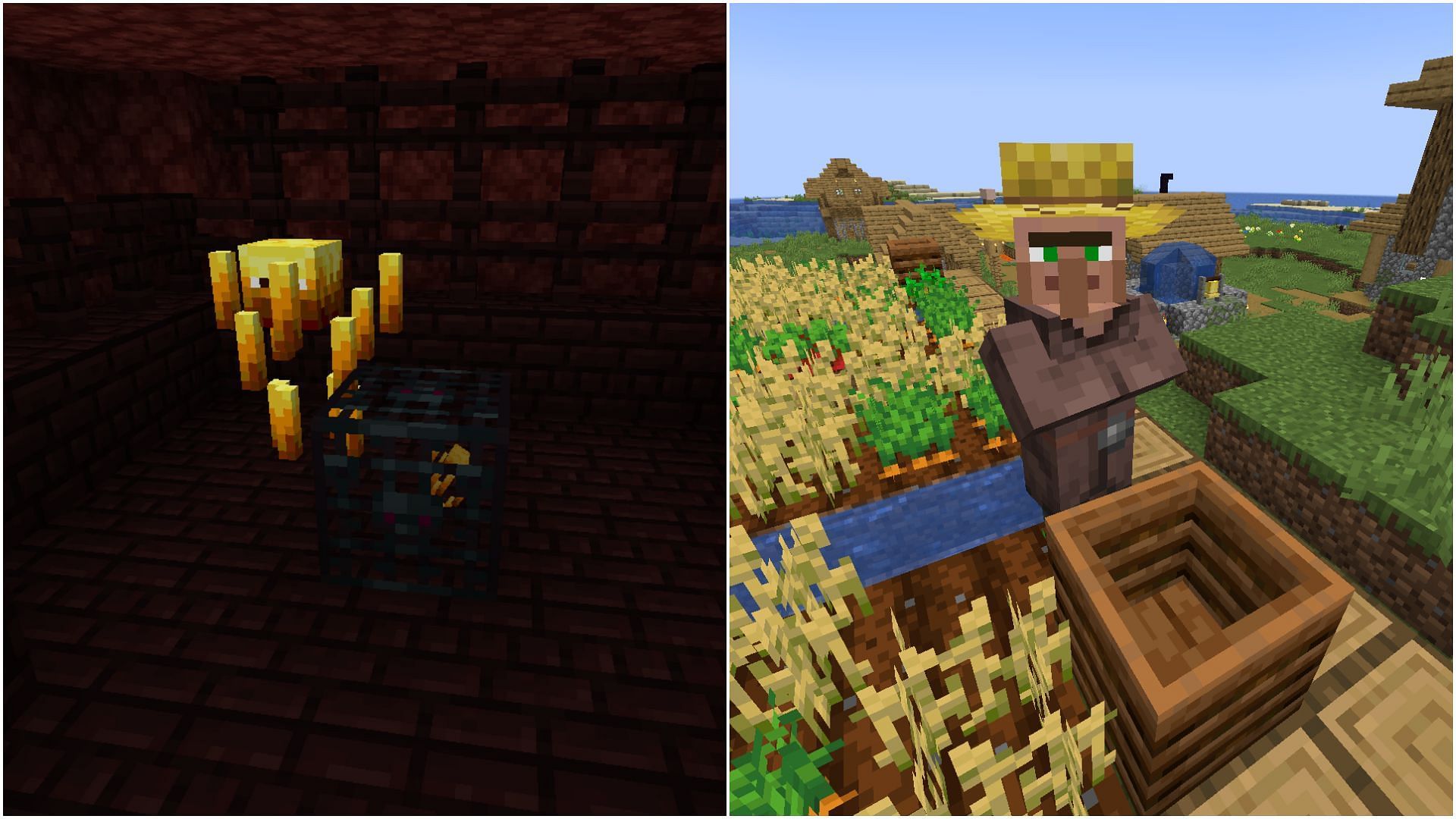 Some of the mobs that spawn only in select structures in Minecraft (Image via Sportskeeda)