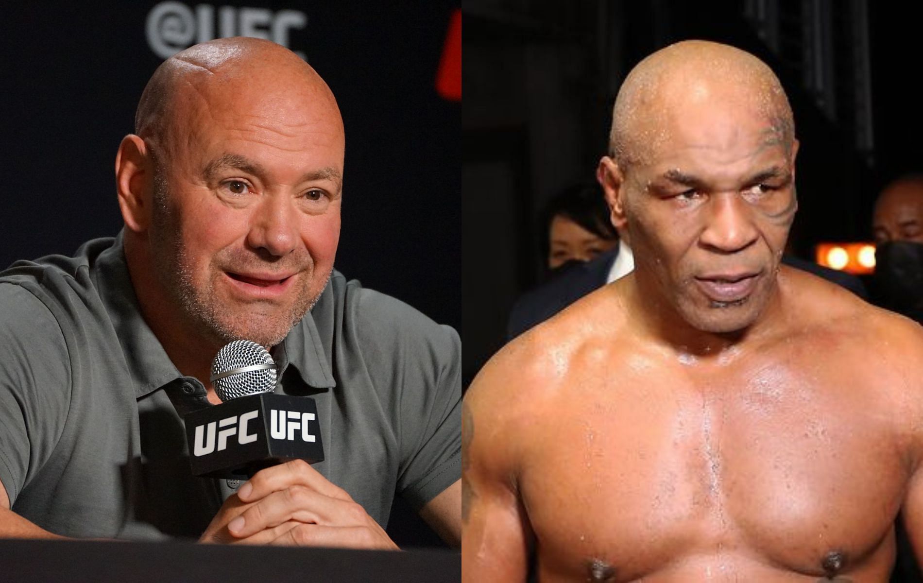 Dana White (left) and Mike Tyson (right)