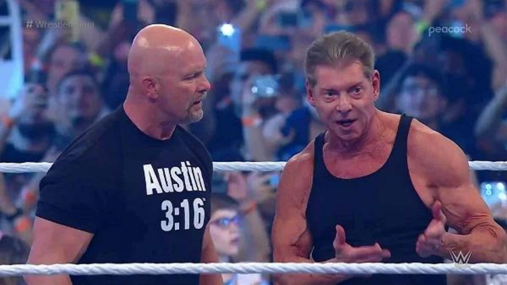 Vince McMahon shared the ring with Stone Cold Steve Austin at WrestleMania 38
