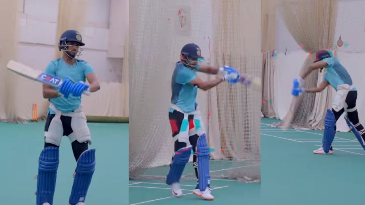 श्रेयस अय्यर बल्लेबाजी का अभ्यास करते हुए (Screenshots : Shreys  Iyer