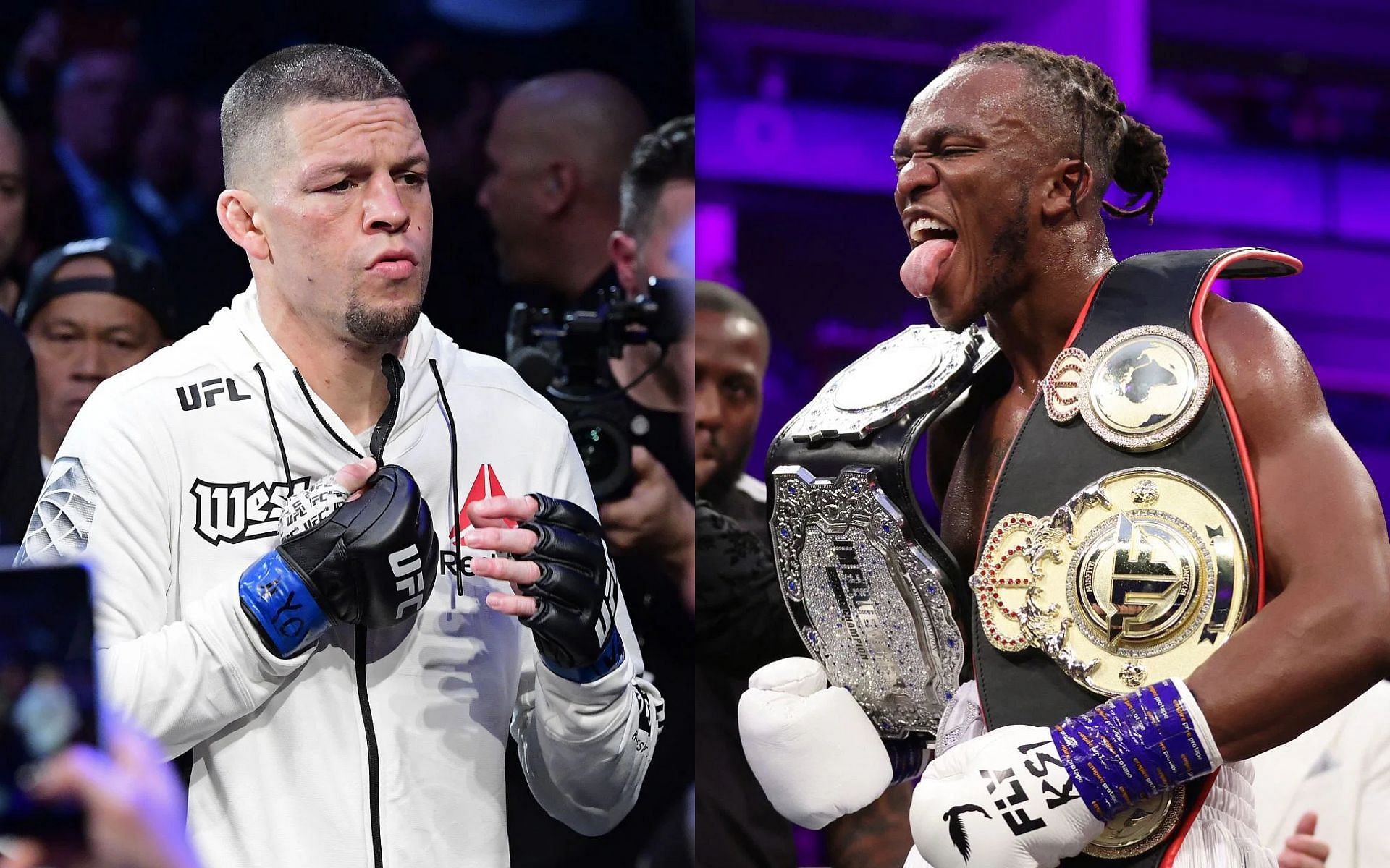 Nate Diaz (left), KSI (right) [Images courtesy of Getty]