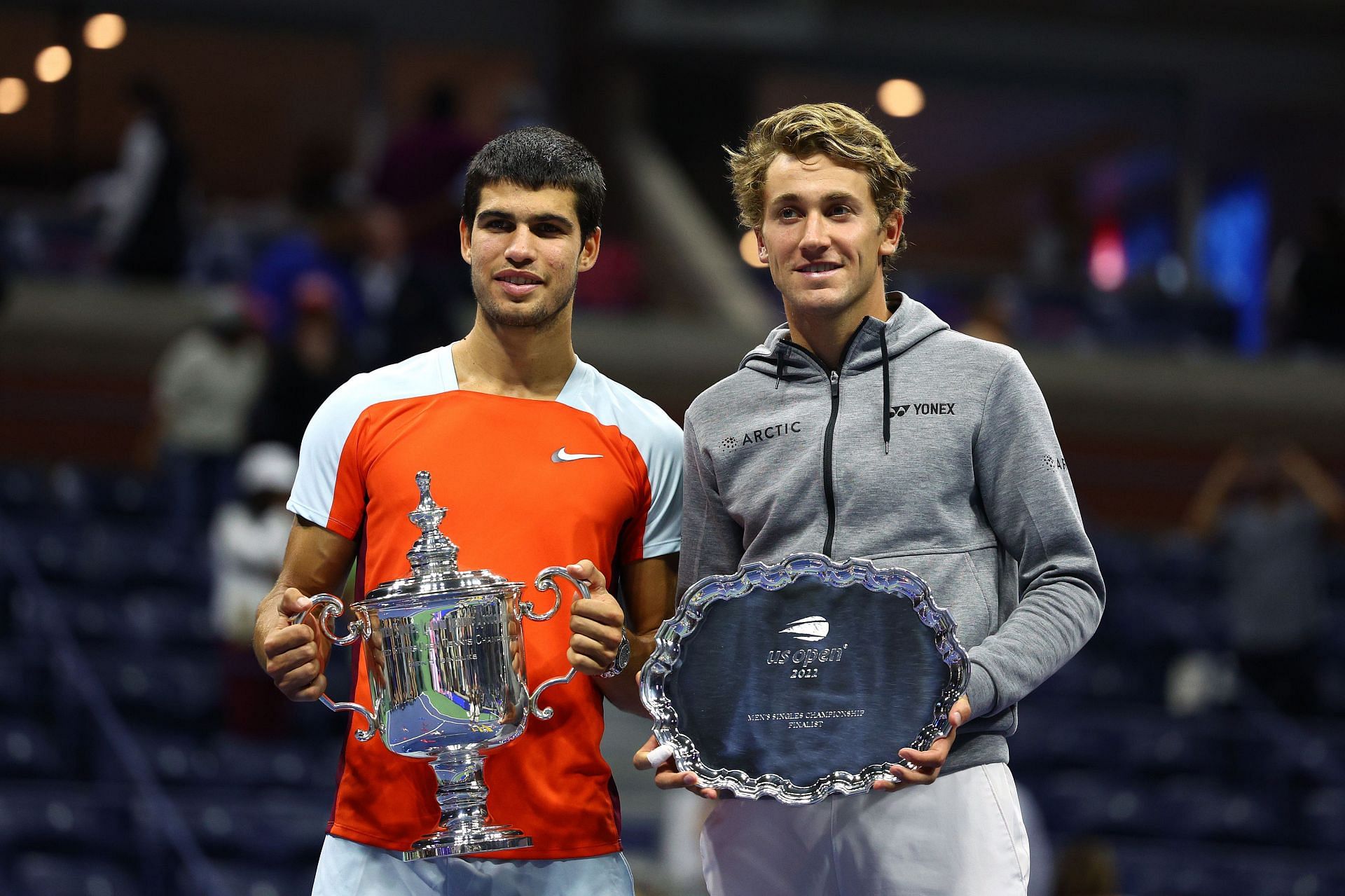 Carlos Alcaraz and Casper Ruud at the 2022 US Open