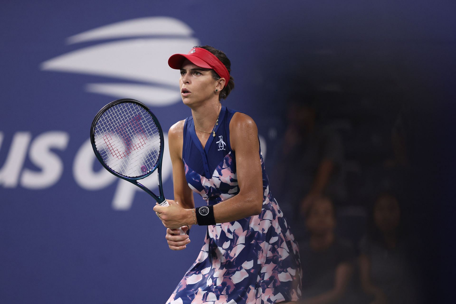 Ajla Tomljanović of Australia returns against Ludmilla Samsonova at the 2022 US Open - Day 7