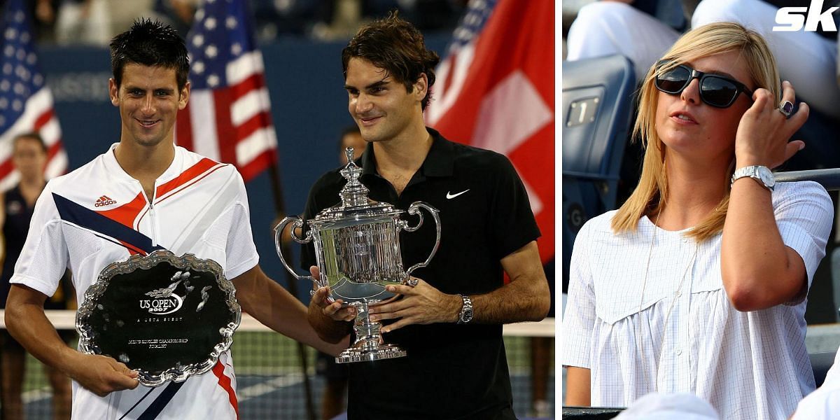 L-R: Novak Djokovic, Roger Federer, and Maria Sharapova