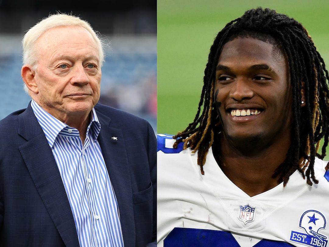 Cowboys owner Jerry Jones (l) and Dallas WR CeeDee Lamb (r)