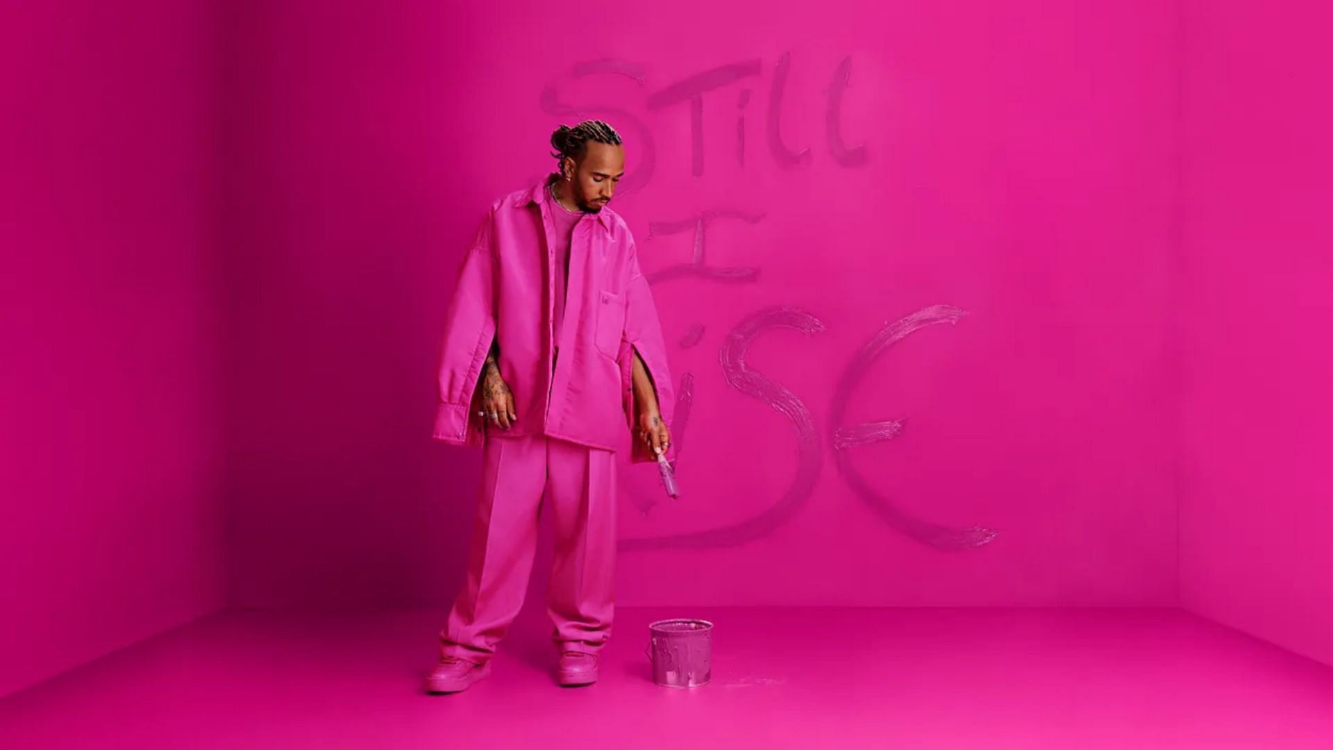 Valentino Pink PP collection featuring Lewis Hamilton campaign for men
