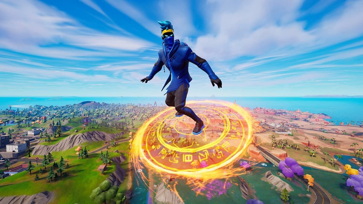 Glide in and make sure to stay up high to avoid unnecessary attention (Image via Epic Games)