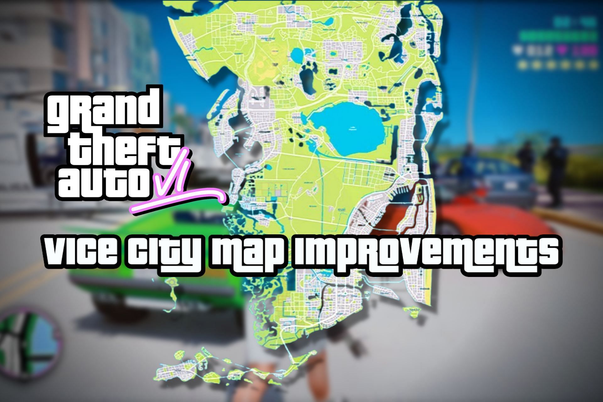Fan art depicting the new Vice City map in GTA 6 (Image via Sportskeeda)