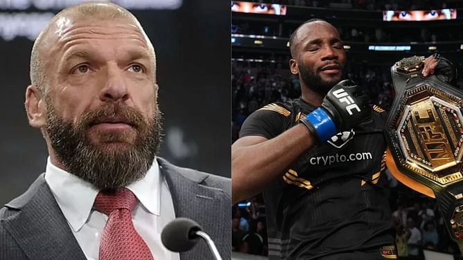 [Photo] Triple H poses with newly crowned UFC Welterweight Champion Leon Edwards at Clash at the Castle